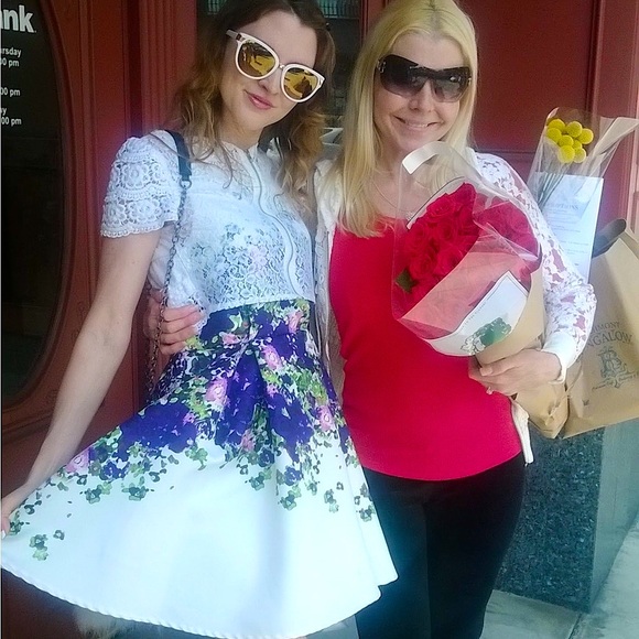 ANTHROPOLOGIE #133 Floral Print Fit & Flare Neoprene Dress XS 0 2 - Picture 5 of 6